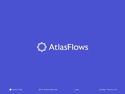 Atlas Flows logo and wordmark branding capital confidence dialogue economy finance fiscal flow geometry graphic design investor investors logo market momentum motion policy precision state transformation