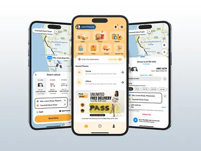 Ride-Hailing Super-App - Booking Flow 🚕 andriod app design booking ios map mobile app ride ride hailing uber ui ui design user flow ux