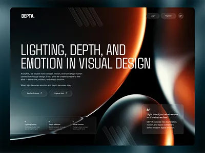 Depta. Website Design 3d animation creative design graphic design illustration landing page liquid glass effect login logo minimal motion graphics online page sign in typography ui ux web website