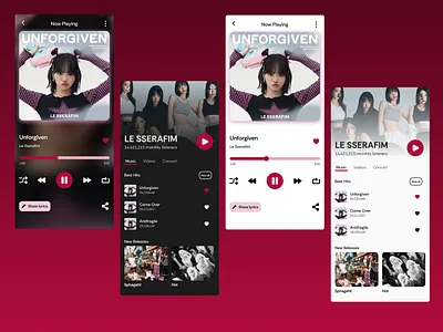 Music Player - Light and Dark Version adobe xd figma mobile ui ui design ui ux design