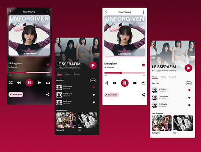 Music Player - Light and Dark Version adobe xd figma mobile ui ui design ui ux design