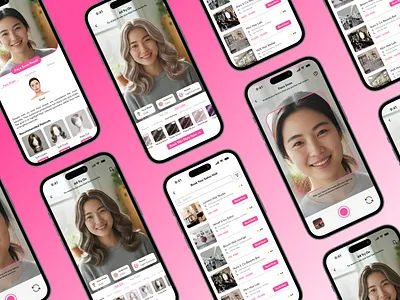 AI Salon Mobile App - Scan, Try, Book ai ai salon ai salon mobile aisalon aplikasi salon design pink mobile pink pink app pink app design salon salon app salon app mobile salon mobile salon mobile app salon mobile app ai