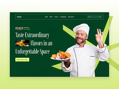 Forked: Restaurant Website UI/UX Design cuisine dish figma food website landing page modern design restaurant restaurant ui restaurant website trendy typography uiux web design