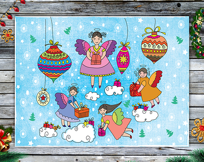 Hoilday Greeting Card card design drawing graphic design greeting card hand drawn hoilday illustration invitation card vector winter x mas xmas