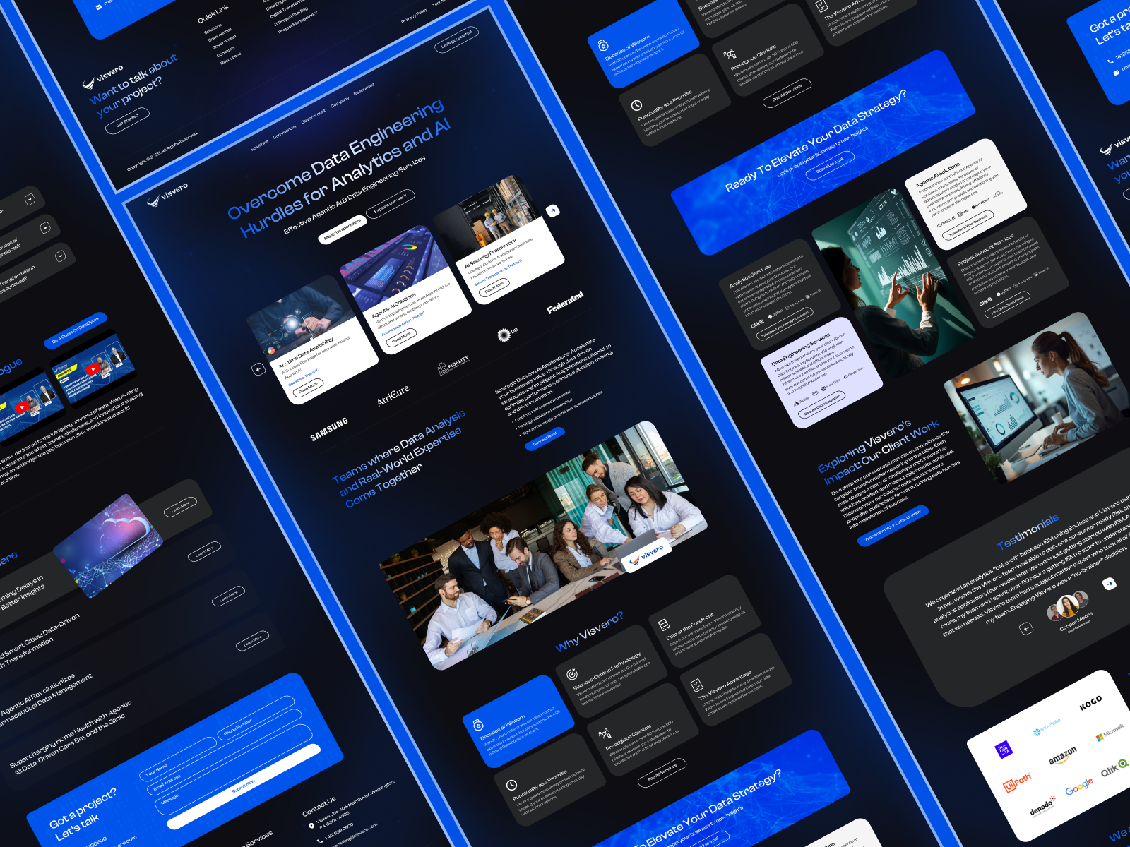 Visvero - Data Analytics Services Website ai analytics platform ui big data design big data experts data analytics data analytics services data driven design data engineering services data strategy data visualization databytes homepage interactive design landing page modern web design saas ui solutions tech ui uiux design web design