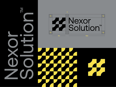 Nexor Solution Logo Construction brand identity branding logo logo design logo designer mark solution system