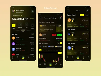 TokenPicks AI – Smart Crypto Trading App UI tokenpicks