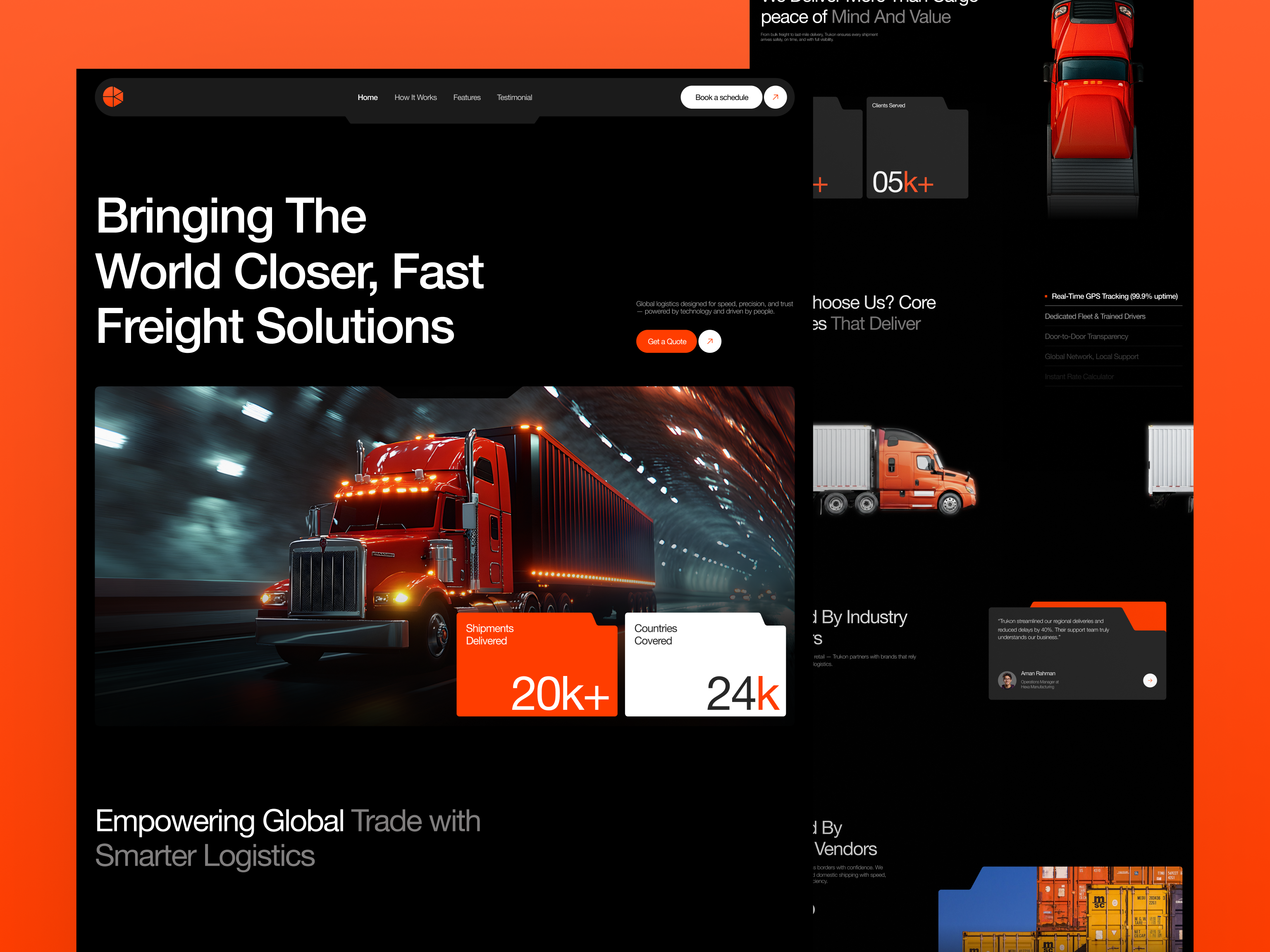AI Logistics Website UI UX Design for Cargo Transportation ai logistics cargo cargo website courier delivery freight landing page landing page design logistic logistics logistics website shipping shipping website transport transportation truck ui ux design uiux web design website design