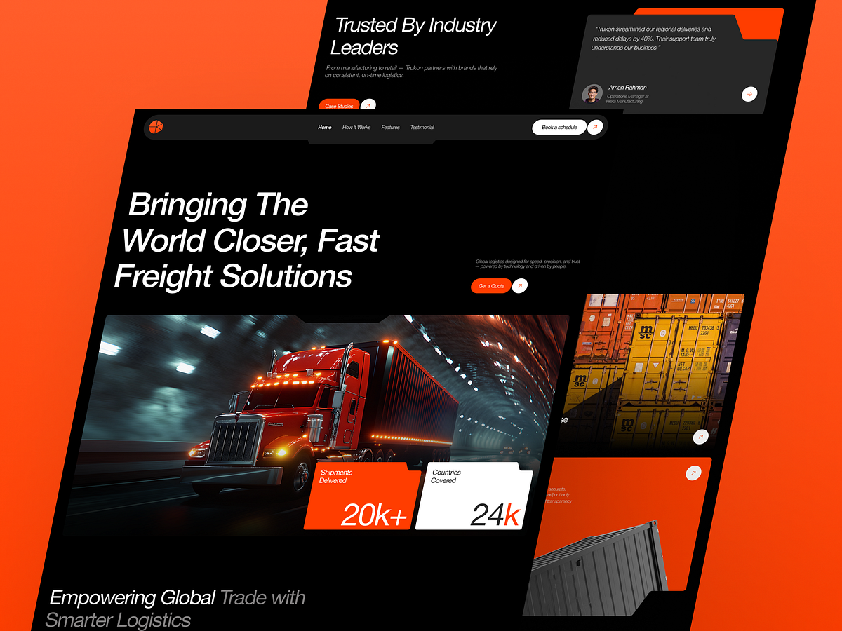 AI Logistics and Cargo Transportation Website Design Image 1