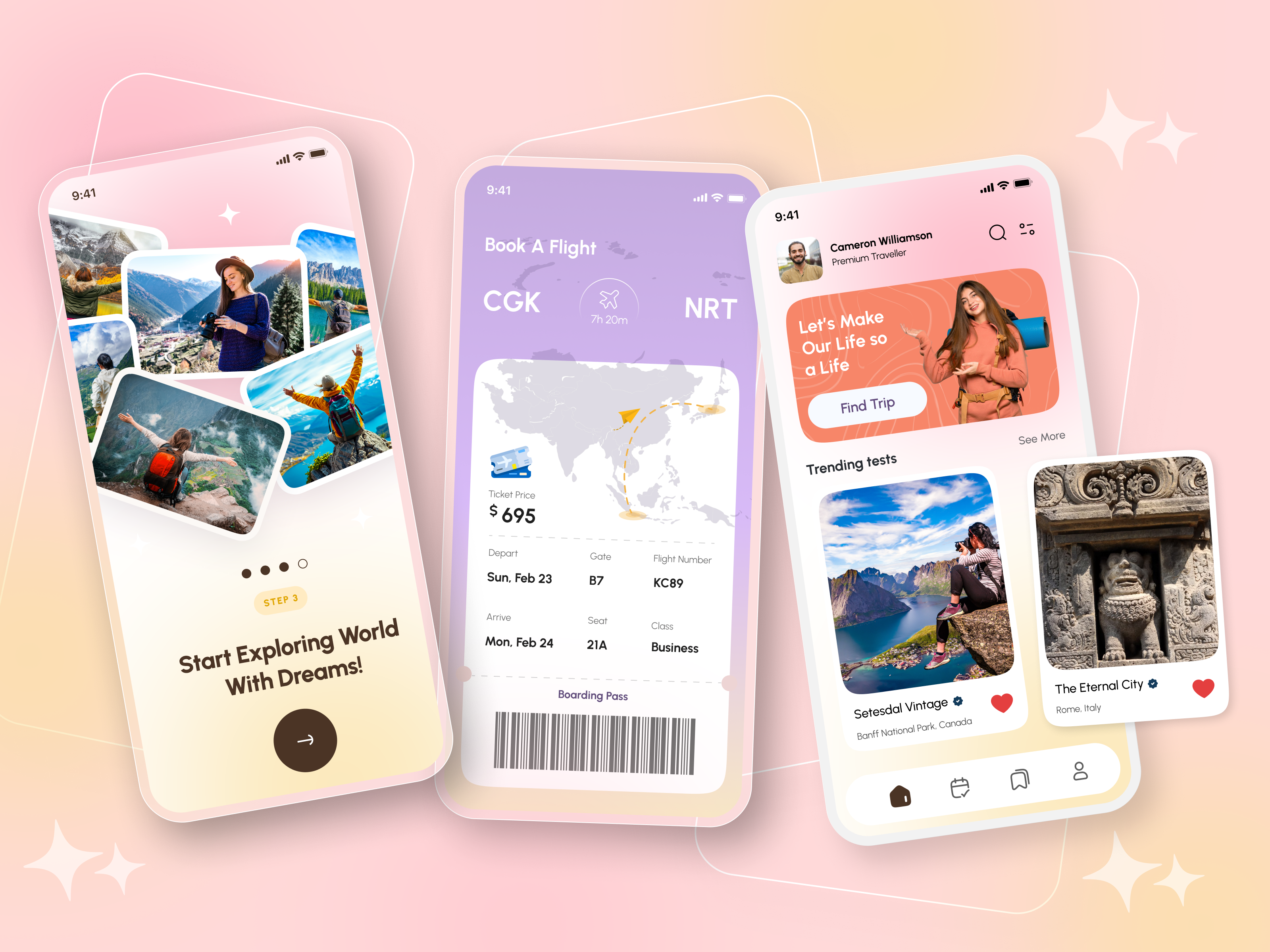 Travel & Flight Booking Mobile App app design app designer app interface boarding pass booking app ui clean ui concept digital ticket flight booking flight booking app hotel booking app ios app minimalist design mobile app mobile app designer onboarding screen travel travel app ui ux design ux design