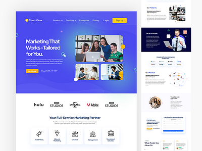 Marketing Team Website Design app design dashboard design design figma design figma website illustration landing page design ui ui design ui ux design