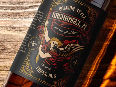 Archangel M. label for beer branding design graphic design illustration label logo package vector