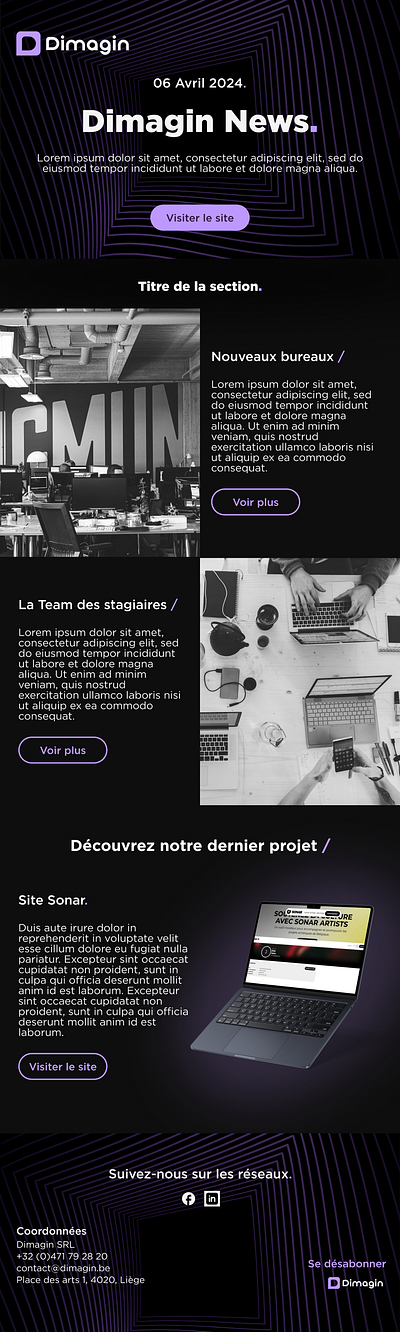 Newsletters – Dimagin Web Agency brand identity digital communication email design email marketing figma html email integration newsletter responsive design ui design web design