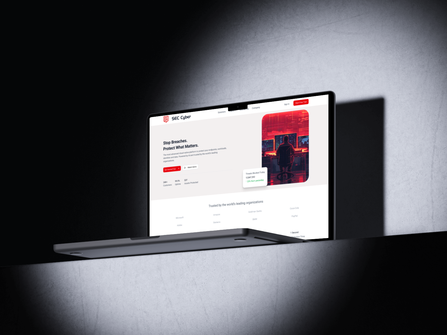 Cyber Security Landing Page figma ui