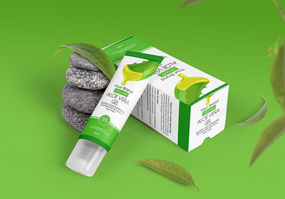 Skincare Product Label and Packaging Design - Aloe Vera 3d 3d mockup bag design branding design graphic design illustration logo vector
