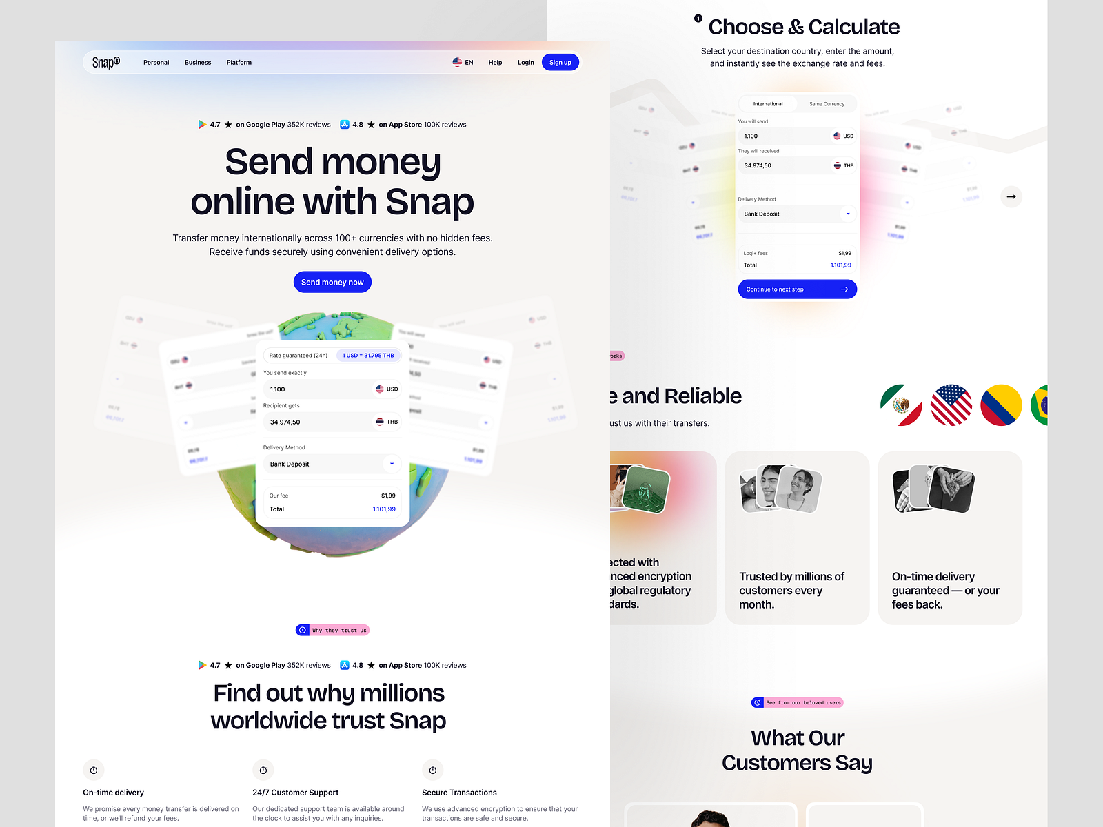 Money Transfer Website by Fahema Yesmin on Dribbble