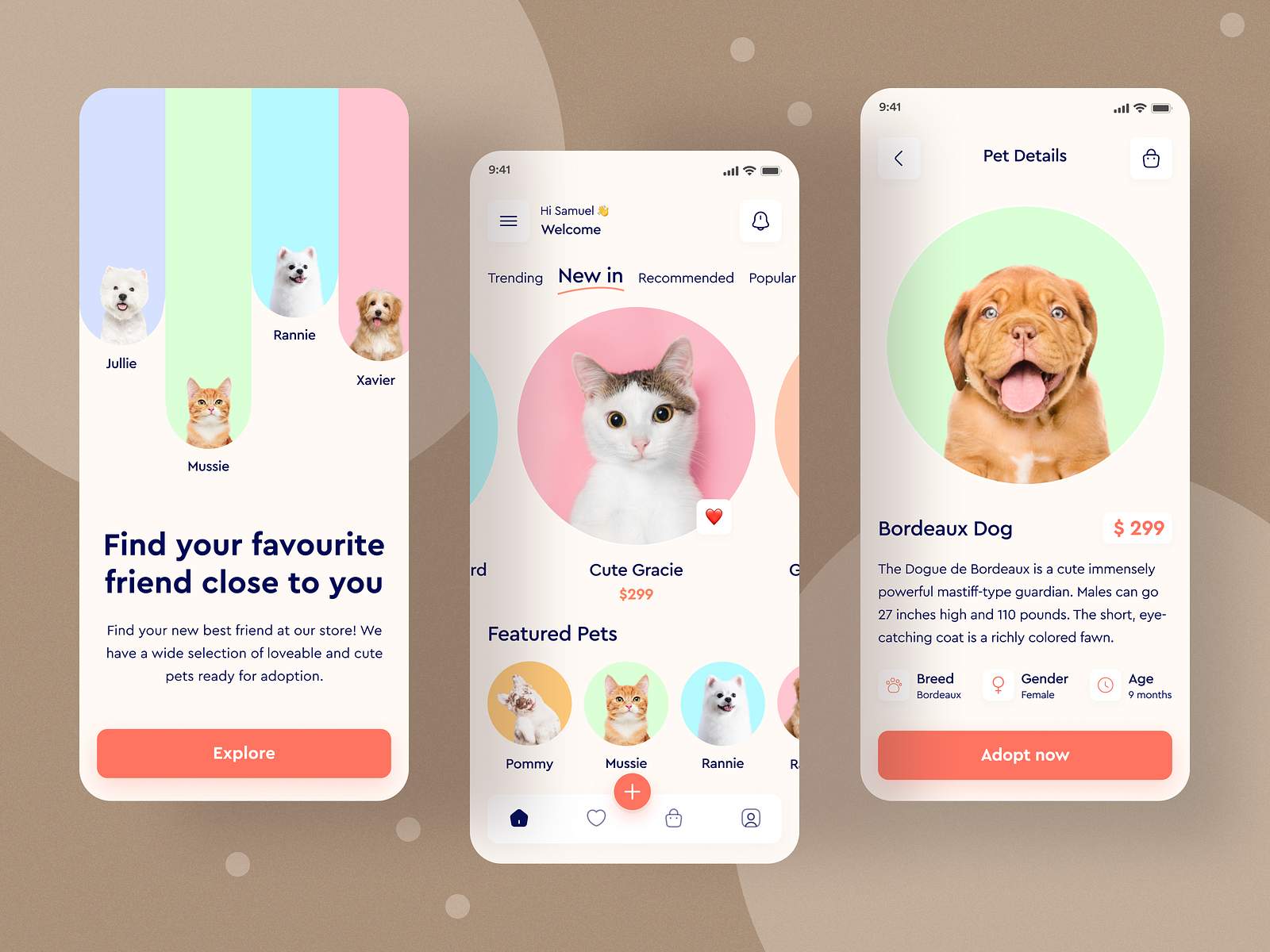 Pet store app design by Sajib Das Supriyo on Dribbble