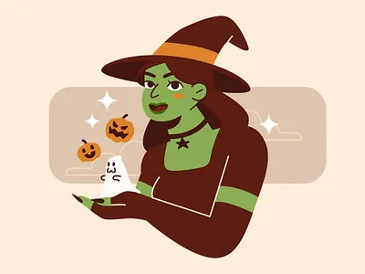 Happy Halloween character character design design ghost halloween happy halloween illustration illustrator motion design motion graphics pumpkin witch