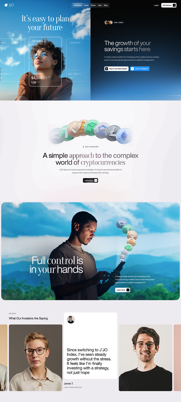 JJO Optima - Crypto Investment Platform by Levi Wilson for QClay on Dribbble