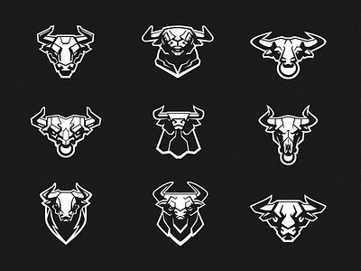 Camo Creative Bull Collection 1 animal bull camocreative character design logo mascot