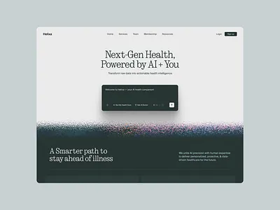 Helixa - AI Health Companion Platform ai design health health care healthcare healthtech landing page landingpage medical preventivecare startup ui uiux web web design webdesign website