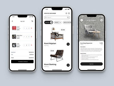 Minimalist Furniture E-commerce App UI