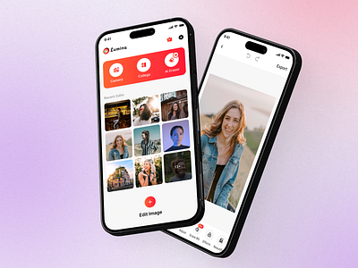 Home Page Design for a Photo Editing App 📸🎨 app design branding clean design design agency home page design illustration minimal mobile app mobile app design mobile ui photo editing app photo editing tool ui ui ux design ui ux design agency ui ux designer ux ux design