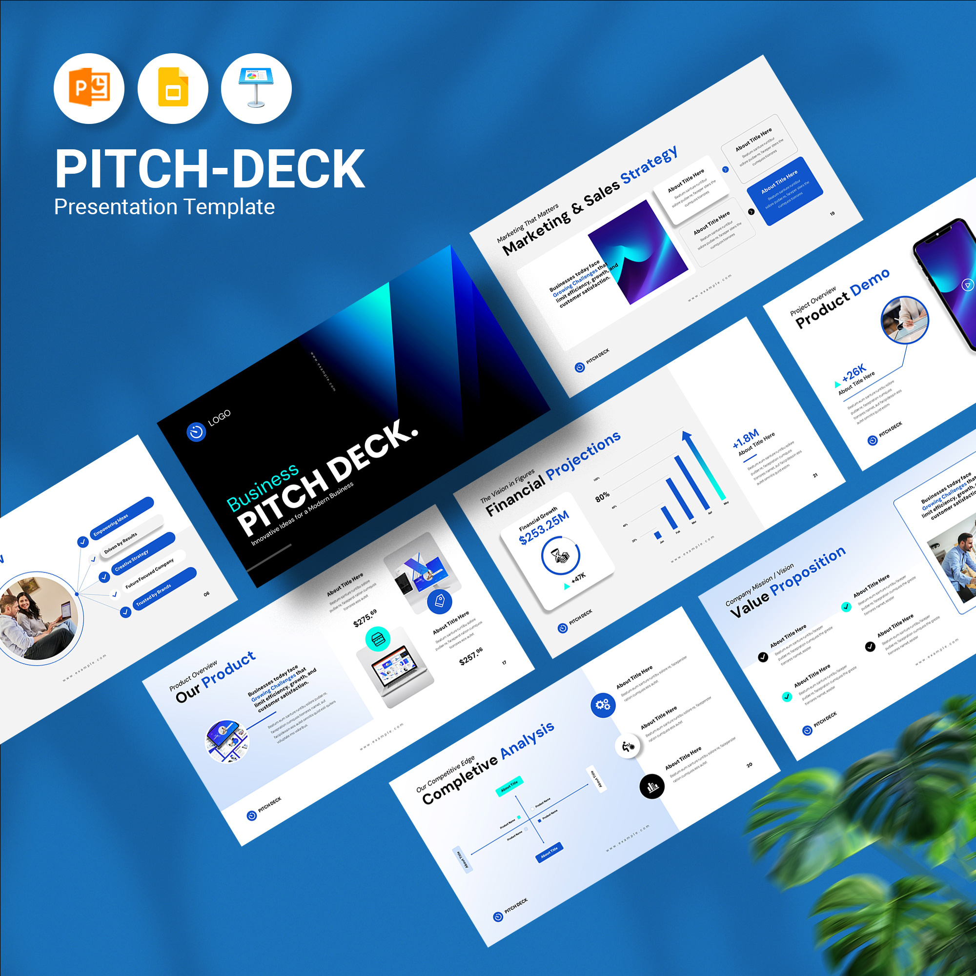 Business Pitch Deck Presentation Template 3d animation branding business design google slide graphic design illustration infographic keynote logo motion graphics pitch deck powerpoint presentation ui