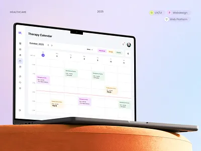 💜 Therapy Calendar – Healthcare Web Platform UI branding calendar clean figma healthcare healthcare platform illustration interaction design mental health modern ui online therapy print product design psychology therapy calendar typography ui ux web design web platform