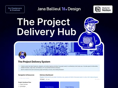 The Project Delivery System (Notion Template) client clienthandover creativebusiness designer designsystem freelance graphic design illustration notion notiondesign notionforfreelancers productivity projectdelivery projectmanagement studio template toolkit workflow