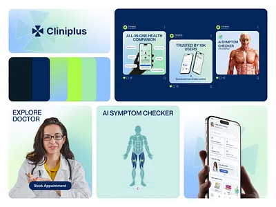 AI Healthcare Branding ai health ai healthcare ai ux design clean ui design digital health doctor consultation app health app design health care innovation health care ui health monitoring app health tech ideatedlab medical app design medical dashboard smart health app telemedicine ui ux design wellness app
