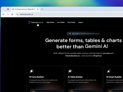 Tailwind Builder charts forms tailwind tailwind builder ui web design web development