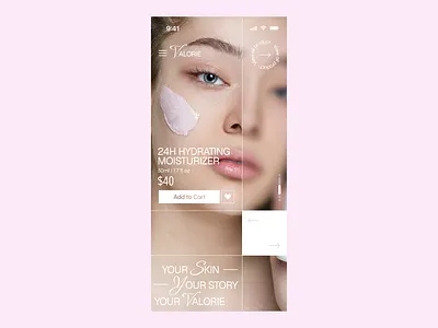 Skin care brand- hero section app design clean ui graphic design hero section layout layout design minimal mobile app skin care ui website white white theme