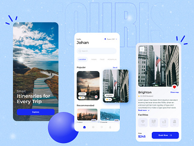 Smart Travel App UI – Discover. Plan. Explore | Apptechies appconcept appdesign branding design mobile app mobileux travel travelapp ui userexperience