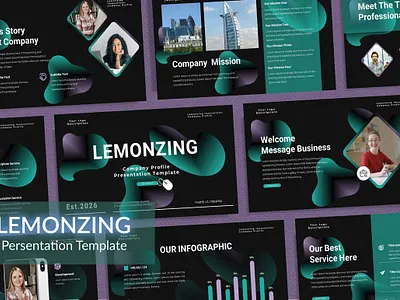 LemonZing Powerpoint agency template business canva template company profile creative powerpoint creative presentation google slides template infographic keynote presentation lemonzing minmalist modern theme powerpoint presentation ppt template design pptx design simple startup pitch deck