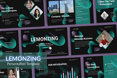 LemonZing Powerpoint agency template business canva template company profile creative powerpoint creative presentation google slides template infographic keynote presentation lemonzing minmalist modern theme powerpoint presentation ppt template design pptx design simple startup pitch deck