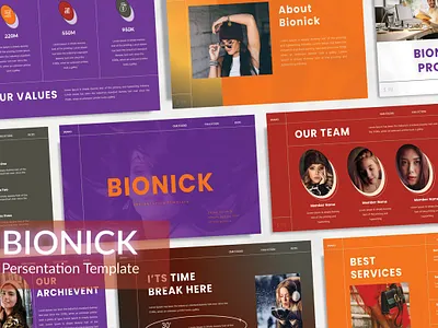 Bionick Powerpoint agency template business canva template company profile creative powerpoint creative presentation google slides template infographic keynote presentation minmalist modern theme powerpoint presentation ppt template design pptx design simple startup pitch deck