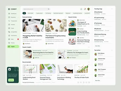 Coinest Insight Page – Finance Management Dashboard Figma admin dashboard analytics dashboard digital design figma figma design finance financial app fintech product design responsive ui design ui inspiration ui showcase ui trends uiux ux design