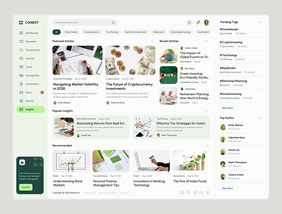 Coinest Insight Page – Finance Management Dashboard Figma admin dashboard analytics dashboard digital design figma figma design finance financial app fintech product design responsive ui design ui inspiration ui showcase ui trends uiux ux design