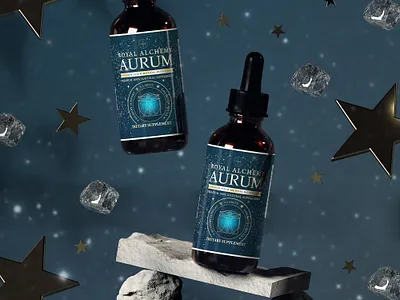 Aurum oil 3d Modeling and rendering 3d 3d modeling 3d rendering branding graphic design label label design product visualization rendering