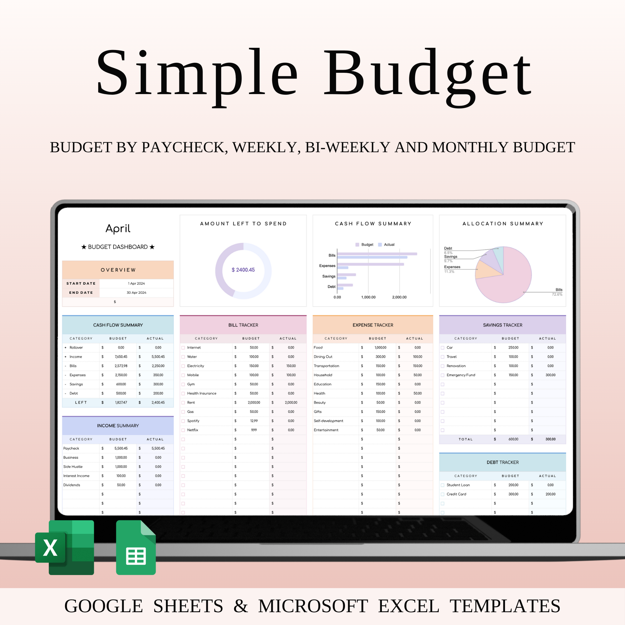 Example of Design Custom Personal Budget