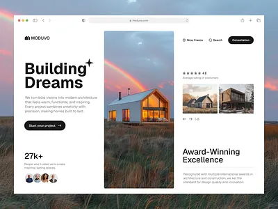 Modern Real Estate Hero Section architecture concept property real estate ui uiux ux web design webdesign