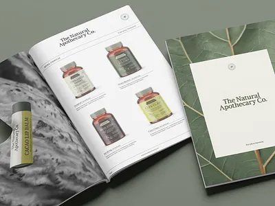 The Natural Apothecary Co. apothecary brand design brand identity branding cacao graphic design health wellness herbal label magazine mockup natural organic print design product soft colors sustainable branding visual identity