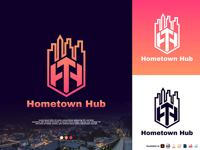 Modern Minimalist Hometown Logo 2d logo 3d app icon branding branding logo clean logo creative logo design design flat minimalist graphic design hometown logo illustration logo logo design logo maker logo point modern minimalist town hub town logo