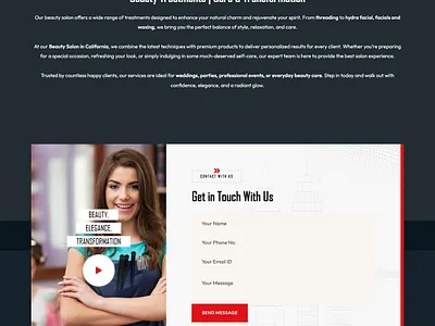Angels Threading Facial Website Developed by UnitedebSoft.in branding graphic design ui web