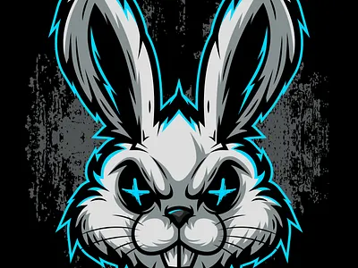 Evil Bunny Mascot Logo Illustration design graphic design illustration logo mascot vector