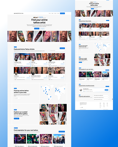 ANIME TATTOOS- Website Design Concept anime framer ui uiux web design website