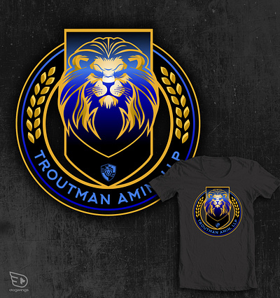 t-shirt design chipdavid crest dogwings lion logo t shirt vector