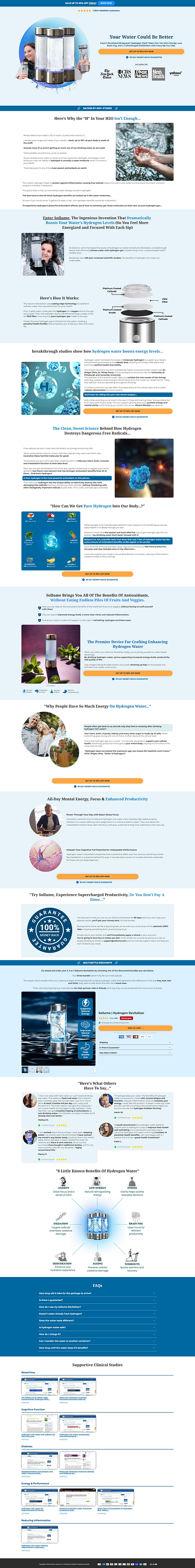 Hydrogen Revitalizer - Funnelish design designing funnel funnel funnelbuilder funnelish sales funnel sales page