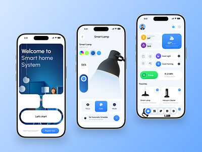 Smart Home Mobile App ai app design automations control home controls electronics fireart home monitoring inventory lamp mobile app mobile ui security smart ac smart device smart home smart home app technology ui ux